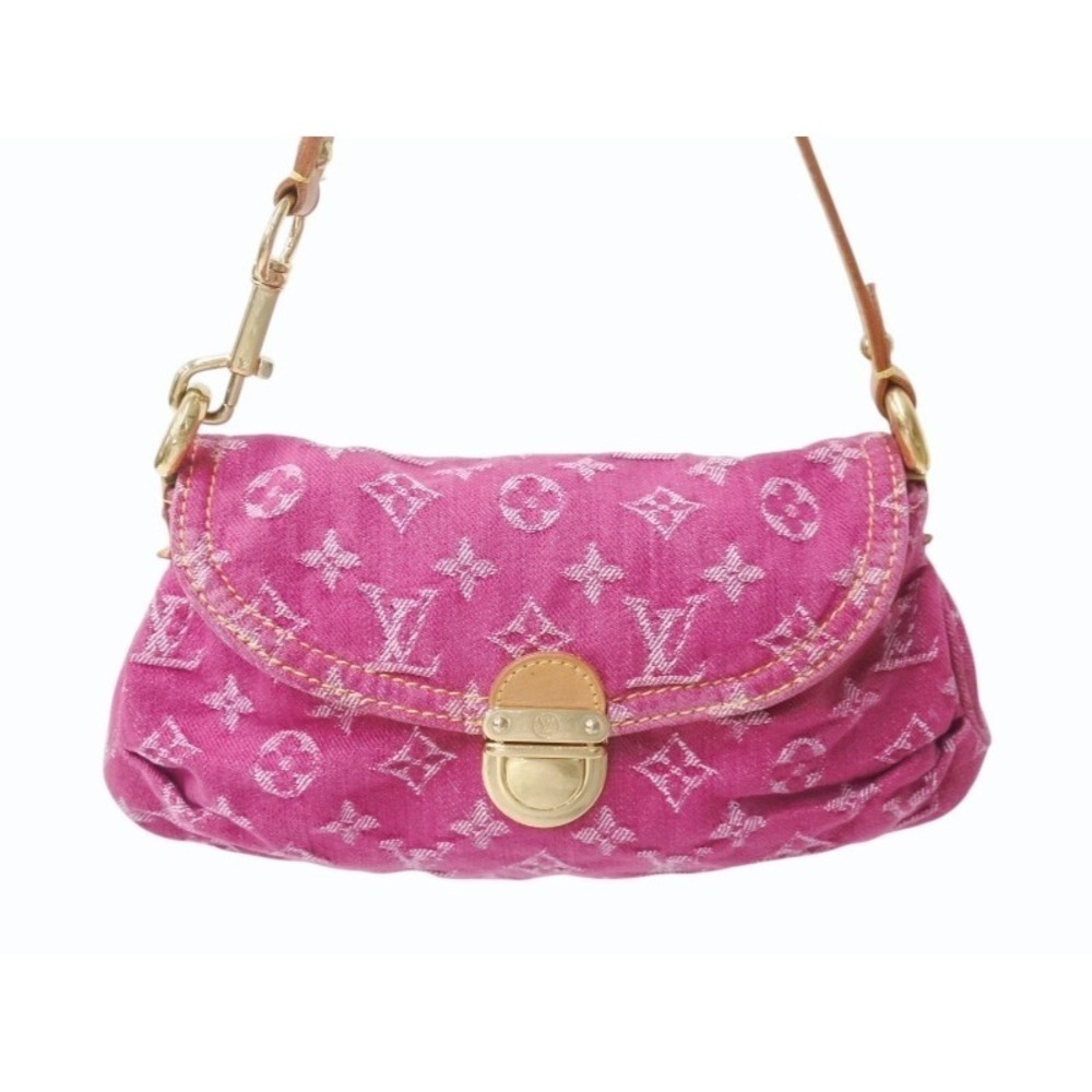 Louis Vuitton One Pleaty Shoulder Hobo Monogram bag pink denim